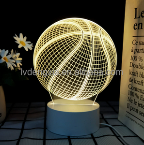 <span class=keywords><strong>Lampe</strong></span> <span class=keywords><strong>de</strong></span> table LED <span class=keywords><strong>de</strong></span> sport <span class=keywords><strong>de</strong></span> volley-ball, illusion optique 3D, lumière blanche chaude, avec câble d'alimentation USB - Product Image 4