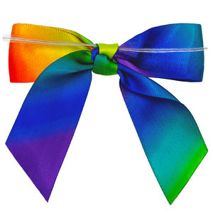 Lazo de Regalo de Satén Arcoíris con Cola Larga y Cierre de Alambre para Cumpleaños, Festivales, Empaque, Decoración de Bodas, Lazo Autoadhesivo - Product Image 3