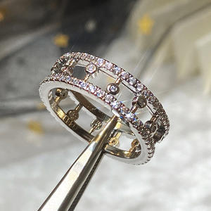 F743 Geometric <b>Eternity</b> Band <b>Ring</b> Women's Lab Created <b>Cubic</b> <b>Zirconia</b> Pave Setting Engagement Fashion <b>Rings</b> - Product Image 1