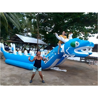 Bateau pneumatique gonflable AirTight Dragon Water Sled Banana Boat Towable Tube pour 10 places, capacité supérieure à 500 kg, en bâche PVC