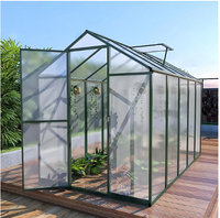 Kit de serre moderne en polycarbonate robuste avec structure en aluminium, installation rapide, ventilation de toit, grande surface, améliorée, écologique, résistante aux rongeurs et aux intempéries