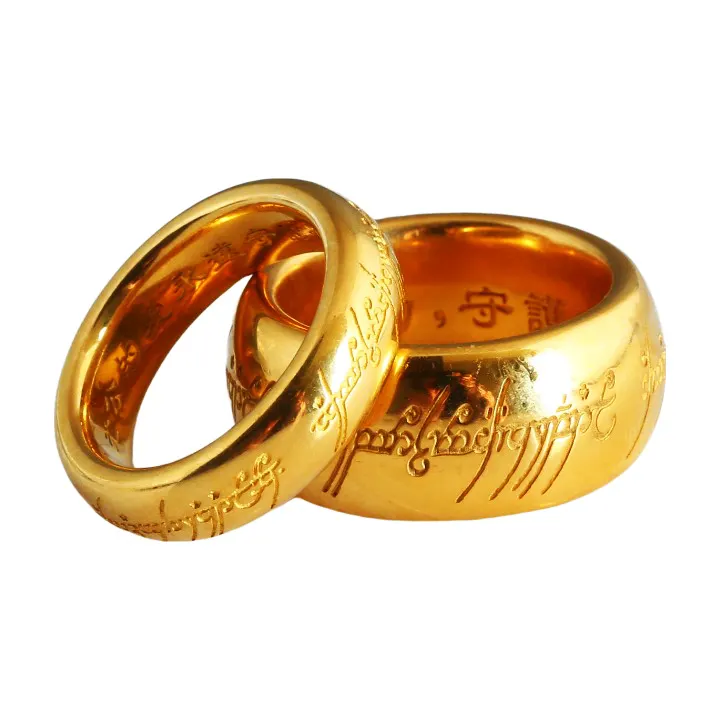 Men Timeless Lord of the Rings Fashion design personalized gold plated ring 925 sterling silver Hip Hop Lord of the Rings