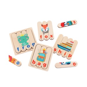 CPC CE 192 pièces – Jeu de puzzle en bois pour enfants – Apprentissage de l'alphabet et de l'orthographe – Tableau cognitif double face pour tout-petits - Product Image 5