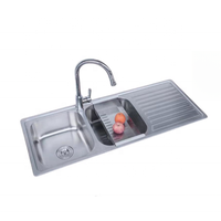 Éviers de cuisine en acier inoxydable SUS201 à double bac, série Plate Basin, prix de gros usine - Fregaderos De Cocina 11048