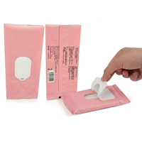 Pochette d'emballage personnalisée pour lingettes humides avec logo imprimé, en plastique, avec couvercle rabattable et fermeture refermable, pour lingettes extractibles