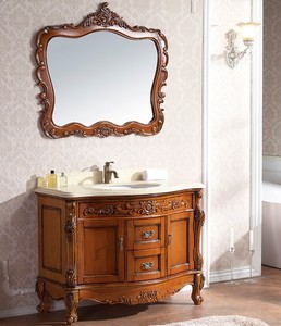 Nhà Máy Giá cổ điển tầng thường vụ nhân đôi gỗ rắn phòng tắm Vanity Tủ phù hợp sản xuất tại Trung Quốc - Product Image 6