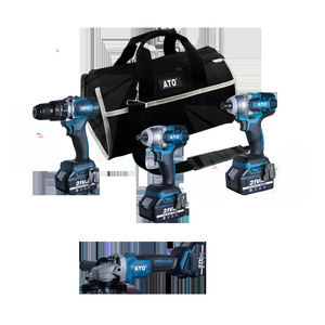 Lityum elektrikli el matkap darbeli matkap anahtarı tornavida makinesi açı öğütücü elektrikli çekiç aracı Set paslanmaz - Product Image 3