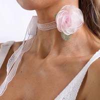 Dekorasi Rumah Pesta Gaun Pengantin 5.5CM Kain Organza Daun Mawar Bunga Sutra Tiruan Stiker Tempel untuk Jepit Rambut DIY