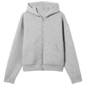 Heavyweight French Terry <strong>Grey</strong> <strong>Sweatshirt</strong> High Quality 100% Cotton Full Zipper Hoodies Custom Boxy Cropped Mens Designer Hoodie - Product Image 3