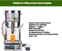 Machine de remplissage pneumatique de liquides visqueux 33L avec balance pour le remplissage de miel, de pâtes et de sauces