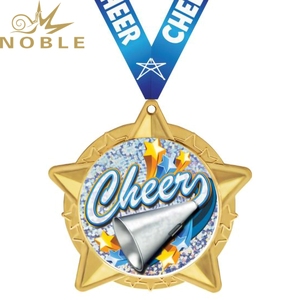 स्टार सजाए रिबन मेगाफोन के साथ महान चीयरलीडर पदक - Product Image 3