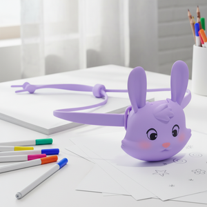 Lampe <span class=keywords><strong>frontale</strong></span> LED rechargeable en silicone en forme de lapin pour enfants, cadeau mignon et créatif, idéale en cas d'urgence - Product Image 2