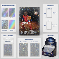 Prix compétitif Fabricant OEM 100 paquets de protège-cartes holographiques en plastique pour cartes de collection, pochettes holographiques laser Penny