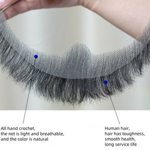 Human Hair <strong>Fake</strong> Beards Naturally Invisible False Beards Party <strong>Fake</strong> Beard <strong>Moustache</strong> for Movie Makeup - Product Image 5