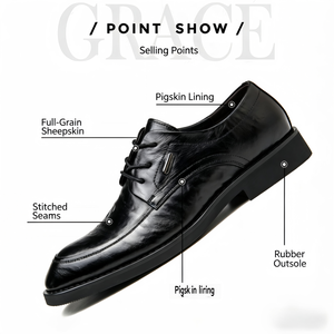 <span class=keywords><strong>Zapatos</strong></span> Derby <span class=keywords><strong>de</strong></span> Piel <span class=keywords><strong>de</strong></span> Oveja para Hombre, Diseño <span class=keywords><strong>de</strong></span> Lujo, con Cordones, Transpirables, Formales, para Oficina, Venta Directa <span class=keywords><strong>de</strong></span> Fábrica - Product Image 2