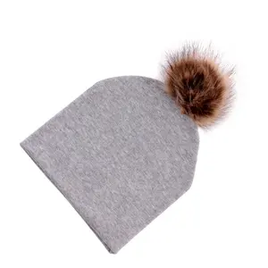 Зимние теплые От 0 до 3 лет Детские шапки для новорожденных и малышей эластичный хлопок шапки-ушанки шапочки капот с меховым пом