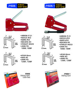 Grapadora manual JY606 roja para uso en oficina, hogar e industria, de uso ligero, con mango de metal, carga trasera, capacidad para 105 grapas. - Product Image 3