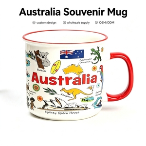 Mug en <span class=keywords><strong>céramique</strong></span> imitation <span class=keywords><strong>émail</strong></span> avec motif personnalisé du fabricant, souvenir d'Australie, <span class=keywords><strong>pour</strong></span> cadeau touristique - Product Image 1