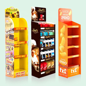Support d'affichage POP en carton pour supermarché |   Nourriture, collations, noix, biscuits, chips, chocolat, bonbons - Product Image 1