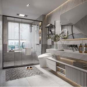 European Marble Top Bathroom Cabinet Hotel Cabinet Bathroom <b>Vanities</b> Cabinets With Sink - Product Image 5