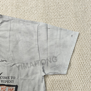 เสื้อยืดผู้ชายผ้าฝ้ายวินเทจแต่งลายพิมพ์ DTG โลโก้พิมพ์ลายกราฟิก DTG สกปรก - Product Image 4