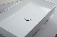 Égouttoir de lavabo en céramique blanche évier de salle de bains Pop-up avec tige de levage Pop-Up bouchon de panier à déchets couvercle en céramique sans débordement