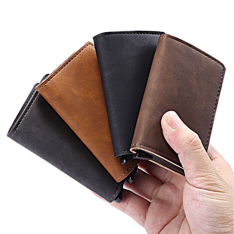 Новый бумажник от производителя по индивидуальному заказу, оптовая продажа, RFID Бумажник из алюминиевого сплава, выдвижной металлический держатель для кредитных карт, горячая распродажа