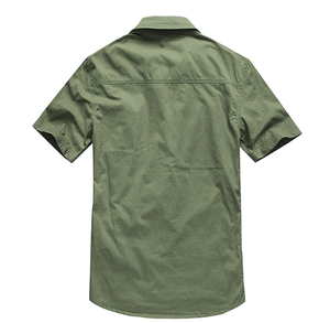 Chemise utilitaire à manches courtes 100 % coton pour <span class=keywords><strong>homme</strong></span> - Coupe décontractée, haut de travail avec poches poitrine, grandes tailles pour l'été - Product Image 2
