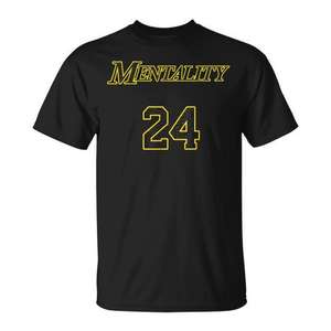 T-shirt Mentality 24, design de motivation pour le basketball, vêtements noirs pour hommes - Product Image 1