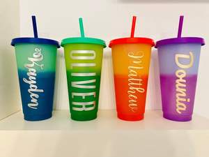 定制徽标促销品 光滑塑料体育场杯 12/16/24 盎司 塑料杯可个性化定制 - Product Image 3