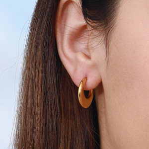 Yueli Crescent Moon <b>Cuff</b> <b>Earrings</b> Stainless Steel Statement Jewelry For Women Party Fashion Geometric Design - Product Image 2