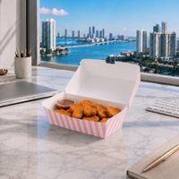 Emballage de restauration rapide de luxe avec logo imprimé sur mesure, boîte à frites et à hamburgers en papier résistant à la graisse, durable et de qualité supérieure