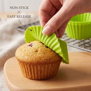 Molde de Silicona Grande para Muffins, Juego de Moldes para Hornear, Reutilizable, Apto para Horno, para Decoración de Pasteles - Product Image 1