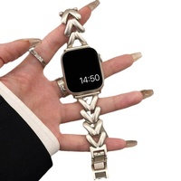 Correa de reloj inteligente de metal de acero inoxidable para mujer de 14 MM clásica transpirable delgada para 38 40 41 42 45 49 MM para Apple Watch 5 6 7 Lux