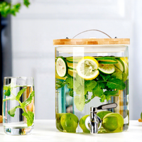Bouteille en verre borosilicate haute résistance avec bec verseur, grande capacité, pour usage domestique, idéale pour les boissons et les thés aux fruits