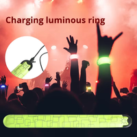 Gelang LED Nylon Bercahaya Isi Ulang USB untuk Lampu Flash Lari di Luar Ruangan