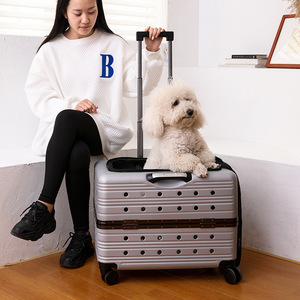 Transportín para mascotas de gran capacidad, transpirable, portátil, con ruedas para gatos y perros - Product Image 2