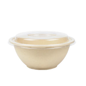 Bol jetable biodégradable Harvest Brand de 1000 ml en bagasse naturelle, durable et écologique, compatible micro-ondes, pour salade/gâteau, avec couvercle biodégradable - Product Image 4