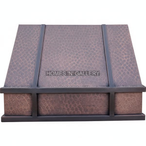 Campana extractora de cocina de cobre antiguo personalizada hecha a mano de acero inoxidable martillado montada en la pared eléctrica para Hotel al aire libre - Product Image 1