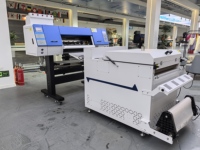 NOUVELLE Imprimante DTF automatique 60 cm pour étiquettes de t-shirts, 4 têtes pour I3200, encre numérique CMYK+W, pigment multi-couleurs, portable, 2400 DPI, 13/horaire