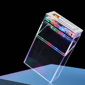 Étui à cigarettes transparent en plastique de conception classique JOFI avec briquet USB, 20 cigarettes, étanche, pour hommes - Product Image 1