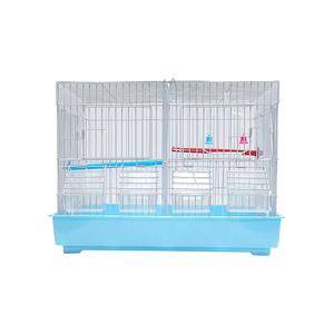 GA-2461 Cage pliable en métal pour oiseaux à dessus plat gain de place 4 mangeoires incluses - Product Image 1