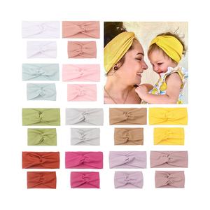 Accesorios para el pelo para niña <span class=keywords><strong>y</strong></span> mujer, bandana para el pelo, conjunto de 2 piezas, <span class=keywords><strong>turbante</strong></span> preatado para mamá <span class=keywords><strong>y</strong></span> yo - Product Image 1
