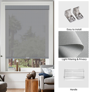 SAMADHI Customized Sunscreen Cordless <b>Shades</b> Built-In Modern Horizontal Waterproof Hotels Roller Blinds - Product Image 4