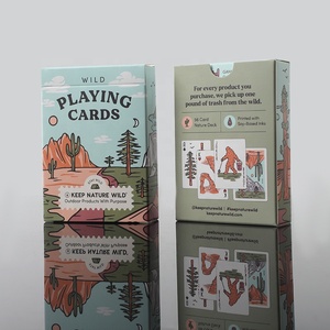 Harga Murah kustom cetak 280 Gsm biru inti kertas kartu Poker Promosi 4 warna bermain kartu Set dengan Logo - Product Image 1