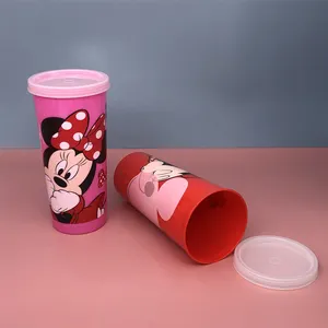 Individuell bedruckte BPA Free PP Lila Mode 400ml Wieder verwendbare Werbe kinder Kinder Getränke becher Plastik getränk Tazas süß