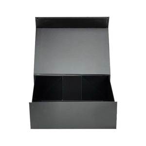 Caja de Regalo Plegable Magnética Rectangular Negra de Cartón con Tapa - Product Image 5
