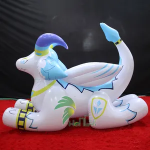 Jouet sexuel gonflable personnalisé de poupée de pose de dessin animé d'animal de dragon gonflable bleu avec le trou Sexy