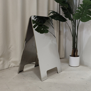 Panneau publicitaire autoportant <span class=keywords><strong>en</strong></span> acier inoxydable, personnalisé, miroir brossé, pliable, pour devanture de magasin - Product Image 3