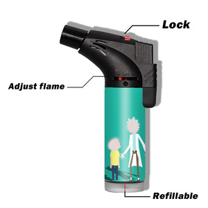 TECHNO OEM ODM 2023 Nouveau Design Logo Personnalisé Flamme Bleue Creative Coupe-Vent Jet Slant Torche Briquet pour Cigarette - Product Image 2